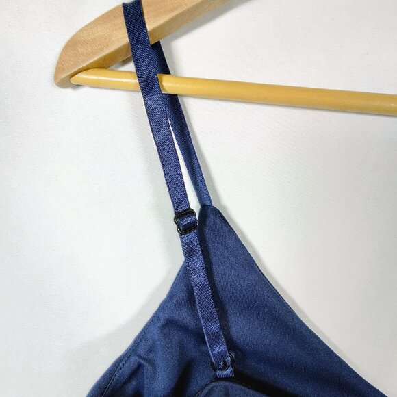 bebe Women's XS Navy Adjustable Spaghetti-Strap Mini Dress NWT - Picture 5 of 9